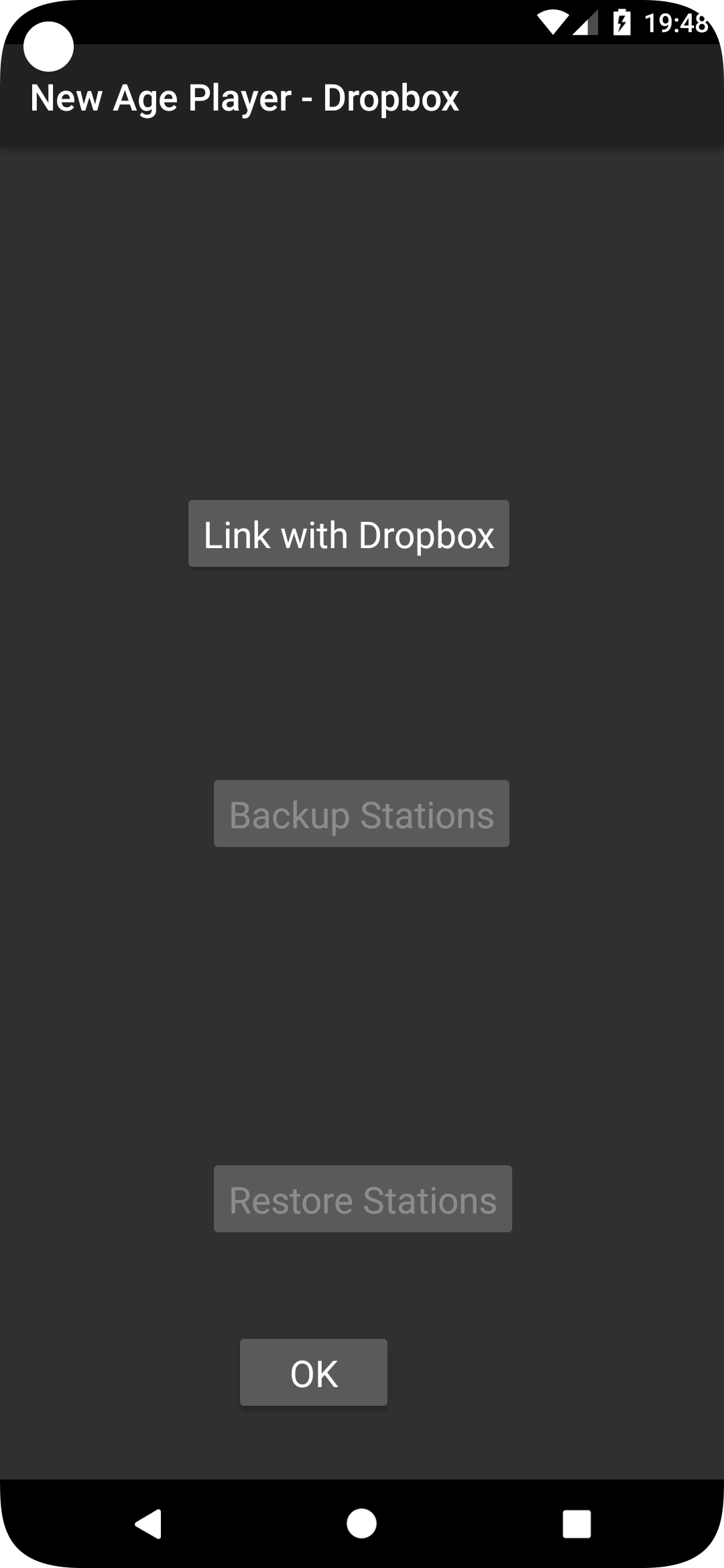 Dropbox screen