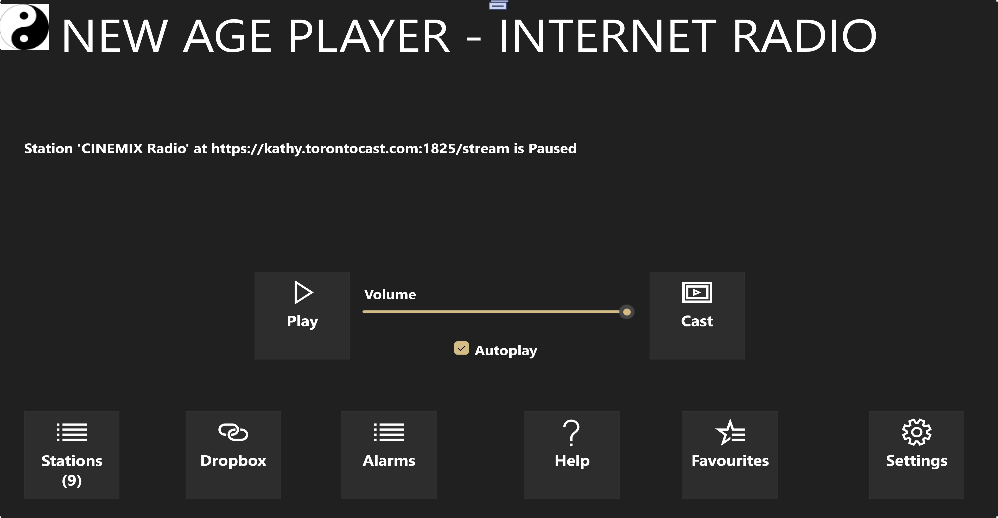 Main screen (Windows 10/11) dark theme and square buttons